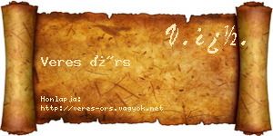 Veres Örs névjegykártya