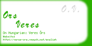ors veres business card